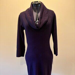 plum cowl-neck sweater dress size small